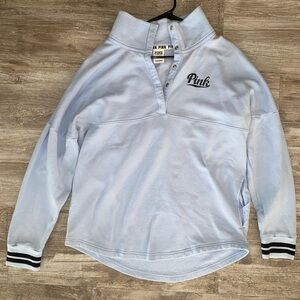 Victoria secret PINK Light Blue Pink Quarter-Zip Pullover